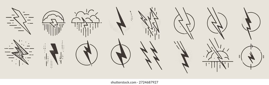 arte desenhada à mão de tempestade elétrica mínima
