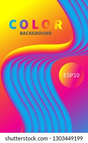 Minimal electro music poster. Abstract fluid background. Modern vibrant gradient color banner. Flyer for summer party at nightclub. Vector illustration