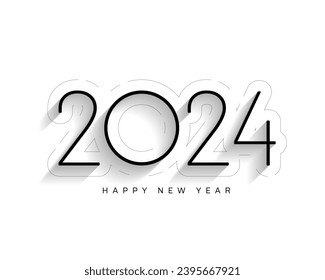 minimal and elegant 2024 new year event card vector