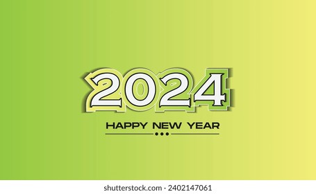 Minimal and elegant 2024 new year event card vector