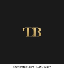 Minimal elegant DB black and gold color initial based letter icon logo 