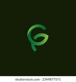 Minimal and elegant design logo with letter G and green leaf concept. Vector symbol illustration.