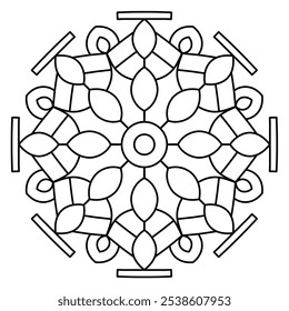 mínimo, elegante e fácil design mandala para colorir página do livro, arte mandala para hena e arte de parede
