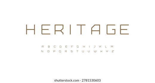 Minimal elegant font lowercase futuristic geometric alphabet. Rounded angles letter set bauhaus fashion style type. Golden minimalist clean simple digital typography. Vector Typeset.
