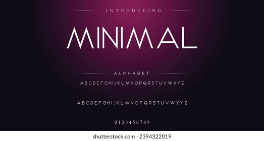 Minimal elegante Schriftart Uppercase-Fall und Anzahl. Classic Lettering Minimal Fashion Designs. Typografie moderne Serifenschriften erhalten ein traditionelles dekoratives Vintage-Konzept. Vektorgrafik