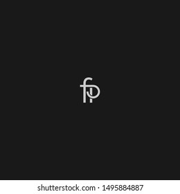 Minimal Elegant initial FP Logo design vector