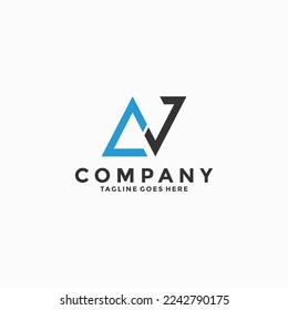 minimal and elegant letter AV logo design vector