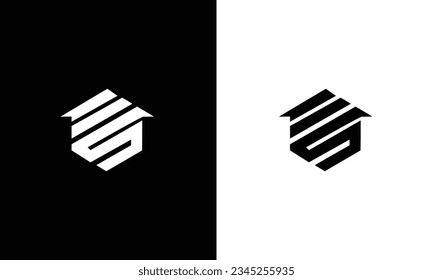 Minimal elegant monogram art ES logo