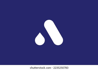 Minimal Elegant Monogram Art Letter A Drop Logo. Outstanding Logo Letter A Water Drop Logo Design Template.