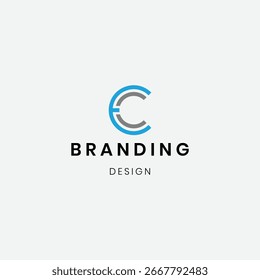 Minimal elegant monogram art letter "C" logo template