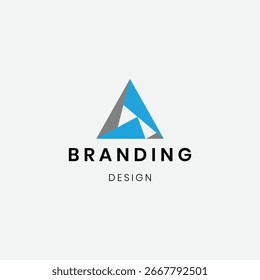 Minimal elegante monograma letra de arte "A" logo Plantilla