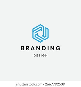 Minimal elegante monograma letra de arte "P" logo Plantilla