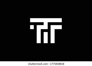 Mínimo y elegante logotipo de arte en monograma. Excelente profesional de moda impresionante artística TM logotipo del icono del Alfabeto basado inicialmente en MT. Logo de Premium Business. Color blanco sobre fondo negro