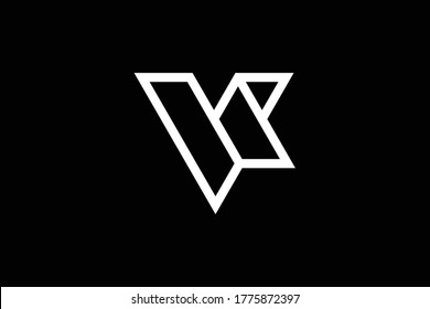 Minimal elegant monogram art logo. Outstanding professional trendy awesome artistic VC CV initial based Alphabet icon logo. Premium Business logo. White color on black background