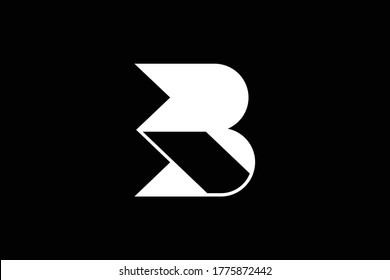 Mínimo y elegante logotipo de arte en monograma. Excelente profesional de moda impresionante artística B RB BR inicial del logotipo del icono del Alfabeto. Logo de Premium Business. Color blanco sobre fondo negro