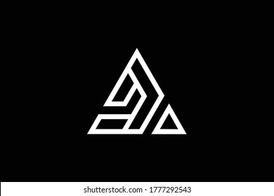 Minimal elegant monogram art logo. Outstanding professional trendy awesome artistic AD DA initial based Alphabet icon logo. Premium Business logo. White color on black background