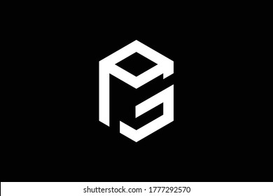 Minimal elegant monogram art logo. Outstanding professional trendy awesome artistic PG GP initial based Alphabet icon logo. Premium Business logo. White color on black background