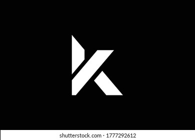 Minimal elegant monogram art logo. Outstanding professional trendy awesome artistic K KT TK initial based Alphabet icon logo. Premium Business logo. White color on black background