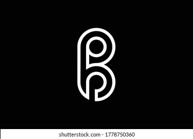Minimal elegant monogram art logo. Outstanding professional trendy awesome artistic B BB BP PB initial based Alphabet icon logo. Premium Business logo. White color on black background