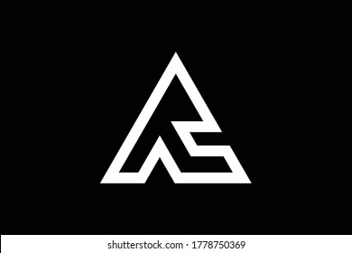 Minimal elegant monogram art logo. Outstanding professional trendy awesome artistic R RR RA AR initial based Alphabet icon logo. Premium Business logo. White color on black background