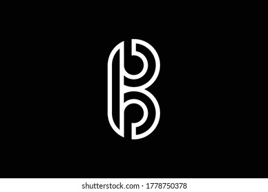 Minimal elegant monogram art logo. Outstanding professional trendy awesome artistic B BB initial based Alphabet icon logo. Premium Business logo. White color on black background
