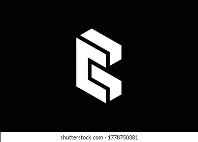 Minimal elegantes Monogram-Logo. Hervorragende professionelle trendige 3D CR RC initiale Alphabet Icon Logo. Premium Business Logo. Weiße Farbe auf schwarzem Hintergrund