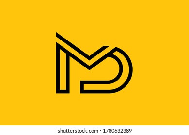 Mínimo y elegante logotipo de arte en monograma. Magnífico logotipo del icono del Alfabeto basado inicialmente en MD DM. Logo de Premium Business.