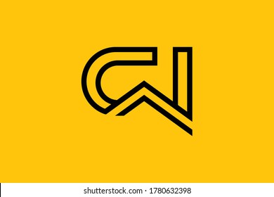 Minimal elegant monogram art logo. Outstanding professional trendy awesome artistic CW WC initial based Alphabet icon logo. Premium Business logo.