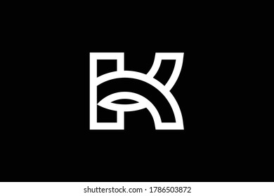 Minimal elegant monogram art logo. Outstanding professional trendy awesome artistic K KK initial based Alphabet icon logo. Premium Business logo. White color on black background