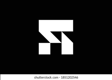 Minimal elegant monogram art logo. Outstanding professional trendy awesome artistic FH HF initial based Alphabet icon logo. Premium Business logo. White color on black background