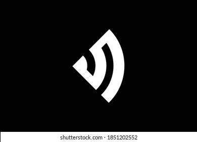 Minimal elegant monogram art logo. Outstanding professional trendy awesome artistic SD DS initial based Alphabet icon logo. Premium Business logo. White color on black background