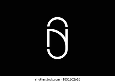 Minimal elegant monogram art logo. Outstanding professional trendy awesome artistic SN NS initial based Alphabet icon logo. Premium Business logo. White color on black background