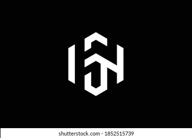 Minimal elegant monogram art logo. Outstanding professional trendy awesome artistic SH HS initial based Alphabet icon logo. Premium Business logo. White color on black background