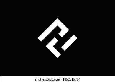 Minimal elegant monogram art logo. Outstanding professional trendy awesome artistic HL LH initial based Alphabet icon logo. Premium Business logo. White color on black background