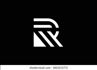 Minimal elegant monogram art logo. Outstanding professional trendy awesome artistic RM MR initial based Alphabet icon logo. Premium Business logo. White color on black background