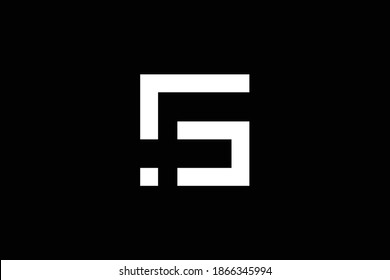 Minimal elegant monogram art logo. Outstanding professional trendy awesome artistic FG GF initial based Alphabet icon logo. Premium Business logo. White color on black background