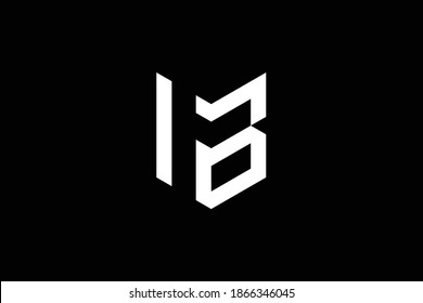 Mínimo y elegante logotipo de arte en monograma. Excelente profesional de moda impresionante artística BM MB inicial basado en el logotipo del icono del Alfabeto. Logo de Premium Business. Color blanco sobre fondo negro