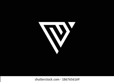 Minimal elegant monogram art logo. Outstanding professional trendy awesome artistic VN NV initial based Alphabet icon logo. Premium Business logo. White color on black background