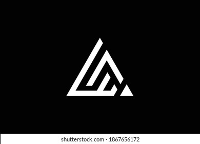 Minimal elegantes Monogram-Logo. Hervorragendes professionelles trendiges, beeindruckendes künstlerisches WA AW-Logo mit anfänglichem Alphabet-Icon. Premium Business Logo. Weiße Farbe auf schwarzem Hintergrund