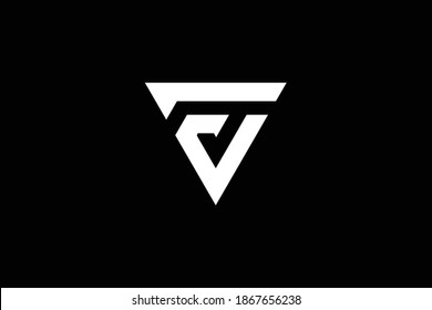 Mínimo y elegante logotipo de arte en monograma. Destacado profesional de moda impresionante artístico FV VF logotipo del icono del Alfabeto basado en el principio. Logo de Premium Business. Color blanco sobre fondo negro