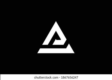 Minimal elegant monogram art logo. Outstanding professional trendy awesome artistic AP PA initial based Alphabet icon logo. Premium Business logo. White color on black background