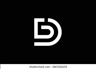 Minimal elegant monogram art logo. Outstanding professional trendy awesome artistic GD DG initial based Alphabet icon logo. Premium Business logo. White color on black background