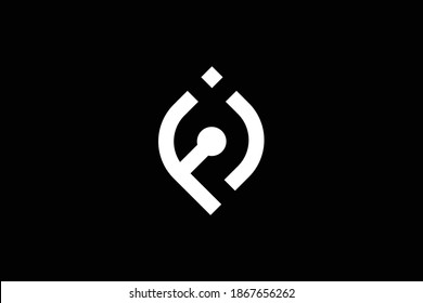 Minimal elegant monogram art logo. Outstanding professional trendy awesome artistic FJ JF initial based Alphabet icon logo. Premium Business logo. White color on black background