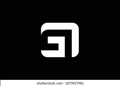 Mínimo y elegante logotipo de arte en monograma. Excelente profesional de moda genial artístico GM MG logotipo del icono del Alfabeto basado en el principio. Logo de Premium Business. Color blanco sobre fondo negro