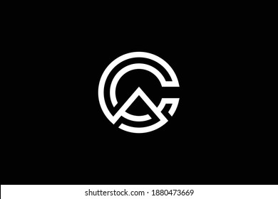Minimal elegant monogram art logo. Outstanding professional trendy awesome artistic AC CA initial based Alphabet icon logo. Premium Business logo. White color on black background