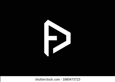 Minimal elegant monogram art logo. Outstanding professional trendy awesome artistic FD DF initial based Alphabet icon logo. Premium Business logo. White color on black background