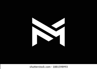 Minimal elegant monogram art logo. Outstanding professional trendy awesome artistic M MM initial based Alphabet icon logo. Premium Business logo. White color on black background