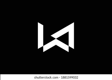 Minimal elegant monogram art logo. Outstanding professional trendy awesome artistic WD DW initial based Alphabet icon logo. Premium Business logo. White color on black background