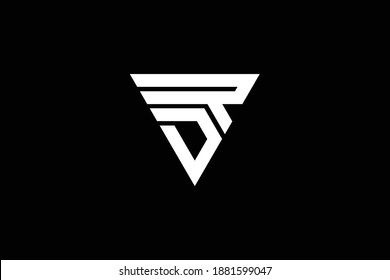 Minimal elegant monogram art logo. Outstanding professional trendy awesome artistic DR RD initial based Alphabet icon logo. Premium Business logo. White color on black background