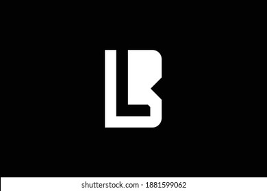 Mínimo y elegante logotipo de arte en monograma. Excelente profesional de moda impresionante arte BL LB con el logotipo del icono del Alfabeto basado en el principio. Logo de Premium Business. Color blanco sobre fondo negro
